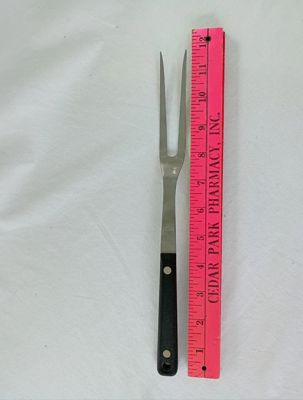 Ekco Flint Vanadium Stainless Steel USA Carving Fork Mid Century MCM Retro Vtg